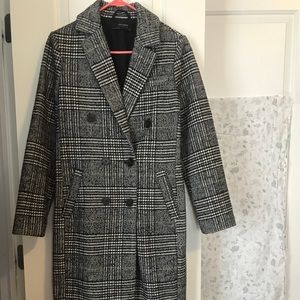 Zara Women Plaid Contrast Coat